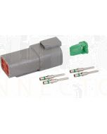 Deutsch DT Series 4 Way Receptacle Connector Kit with Green Band Contacts