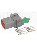 Deutsch DT Series 8 Way Receptacle Connector Kit with Green Band Contacts