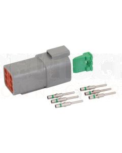 Deutsch DT Series 6 Way Receptacle Connector Kit with Green Band Contacts
