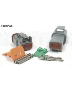 Deutsch DT Series 2 Pin Green Band Connector Kit (1000 Pack)