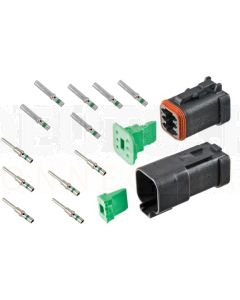Deutsch DT6-1-CAT 6 Way DT Series CAT Spec Connector Kit with Green Band Contacts